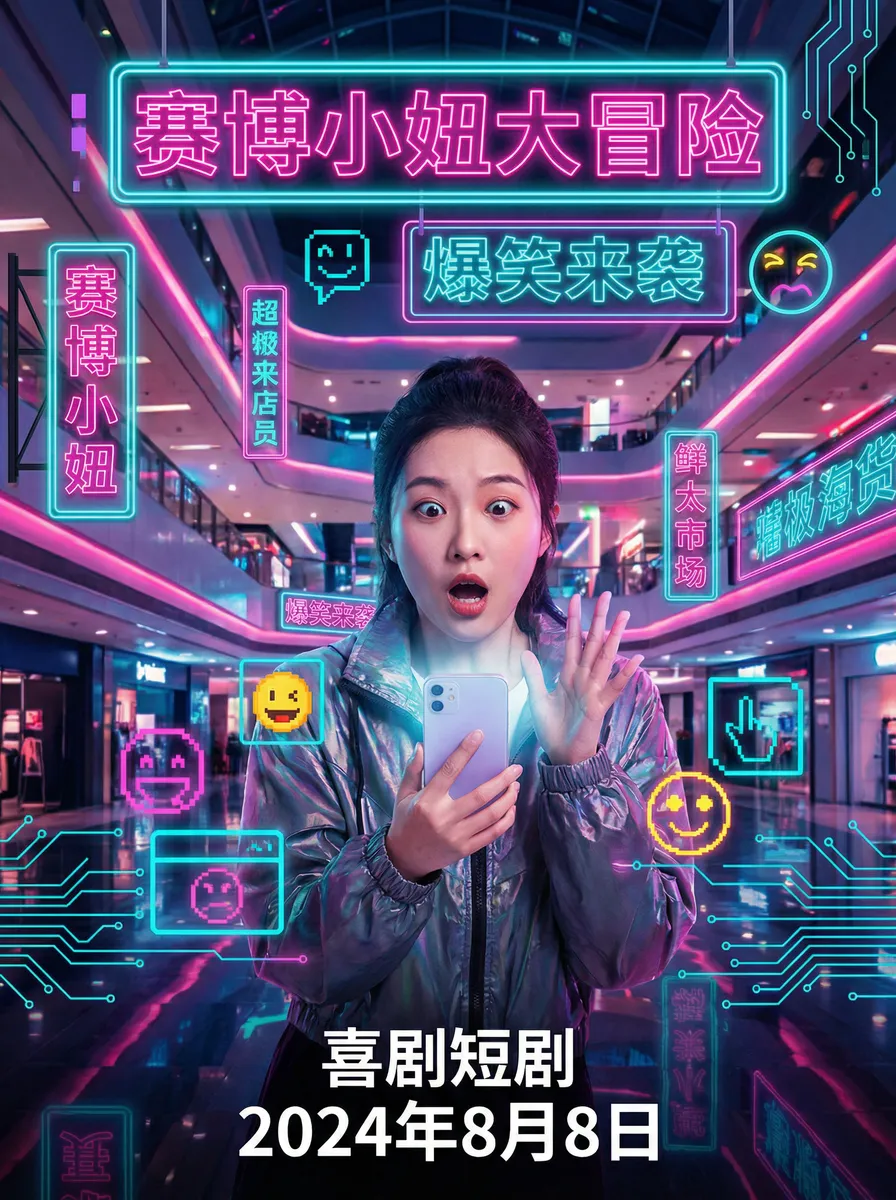 美国式禁忌矿桥矿影视 搞笑喜剧短剧 - 赛博小妞大冒险海报